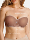Popilush® Sheer Mesh Strapless Minimizer Underwire Bra