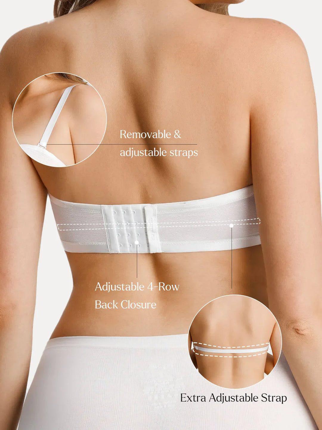 Popilush® Sheer Mesh Strapless Minimizer Underwire Bra
