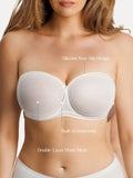 Popilush® Sheer Mesh Strapless Minimizer Underwire Bra