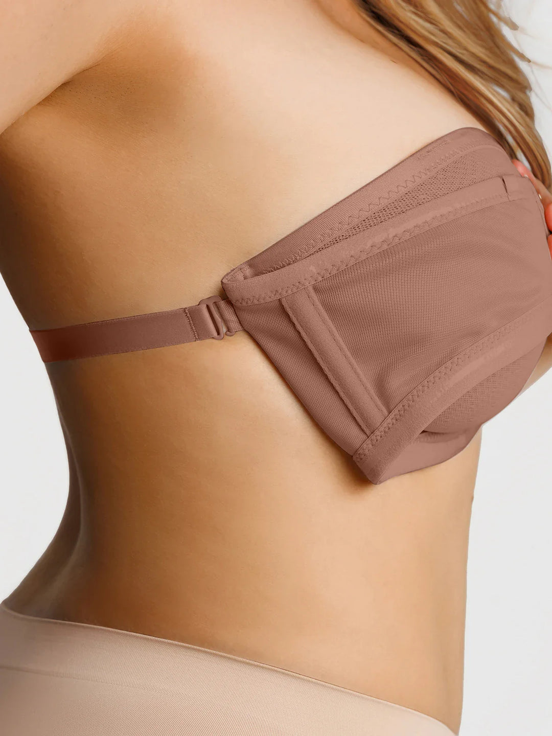 Popilush® Sheer Mesh Strapless Minimizer Underwire Bra