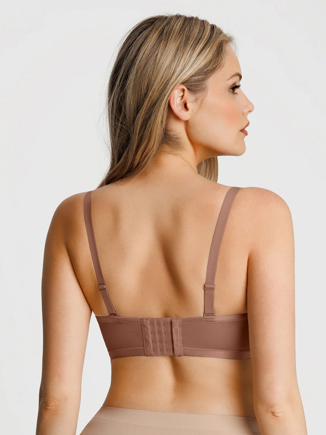 Popilush® Sheer Mesh Strapless Minimizer Underwire Bra
