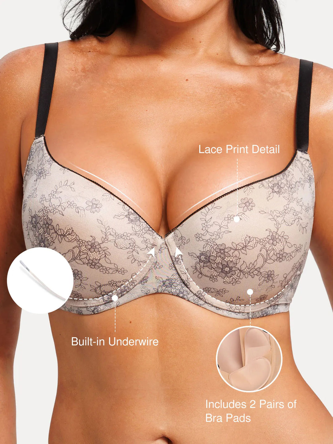 Popilush® Smooth Cup Underwire Push-Up Bra