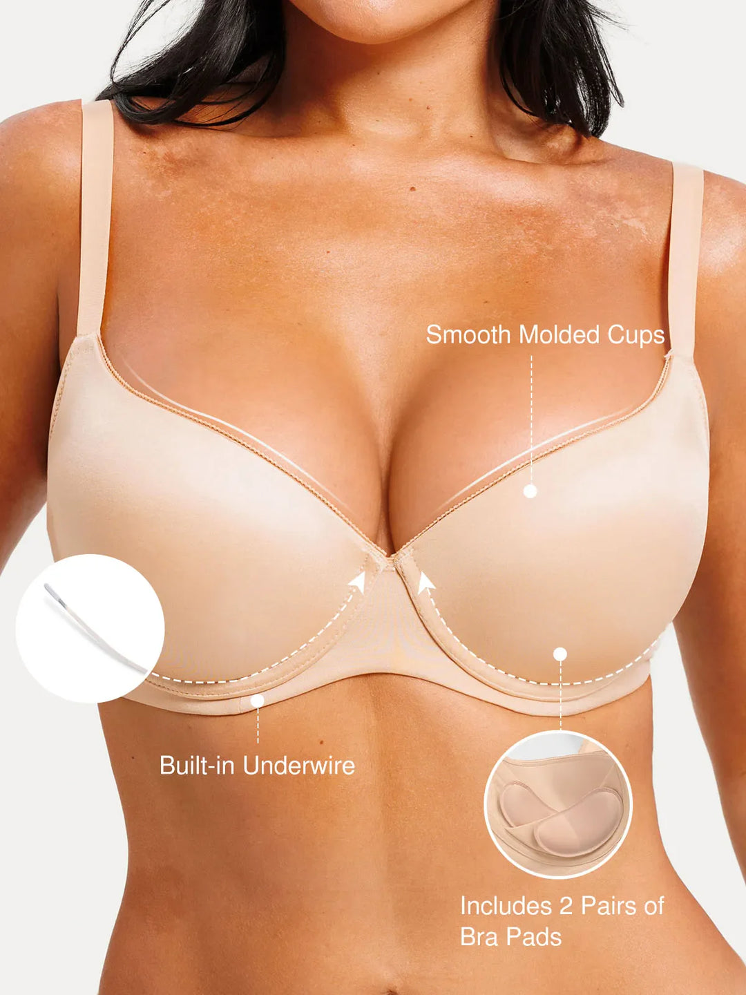 Popilush® Smooth Cup Underwire Push-Up Bra