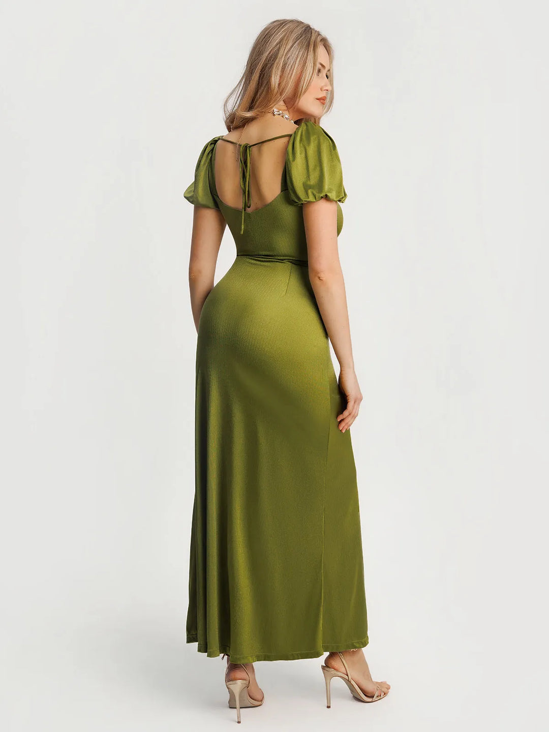Square Neck Slimming Sculpting Maxi Dress with Sleeves Popilush Square Neck Slimming Sculpting Maxi Dress with Sleeves Popilush