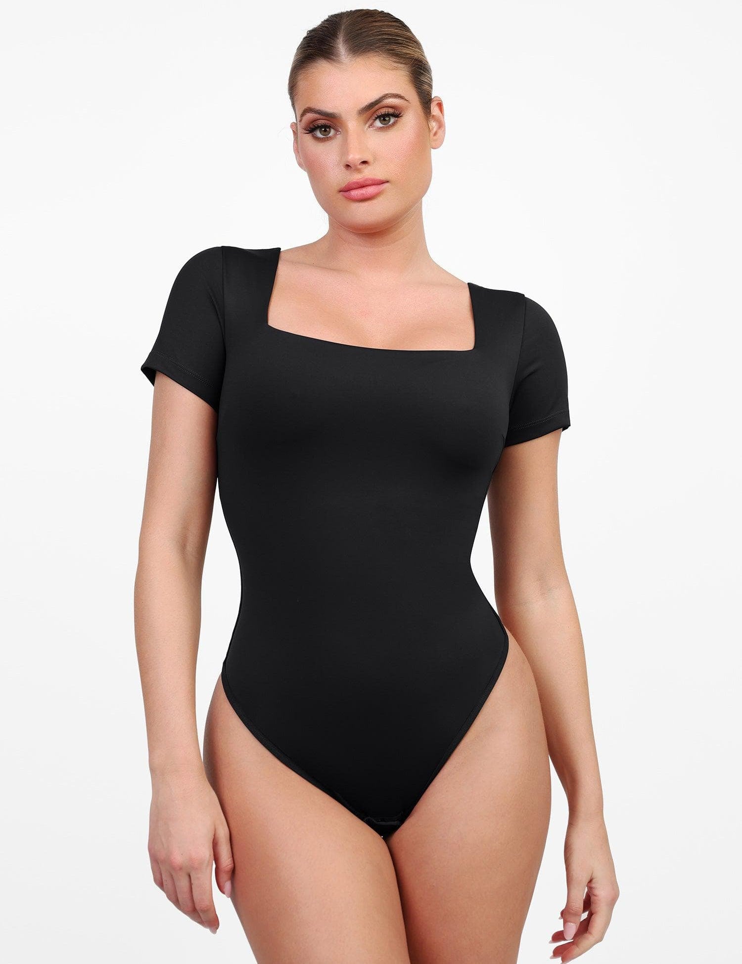  S Square Neck Thong Bodysuits