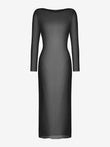 Popilush® sheer black maxi cover-up for elegant layering and style