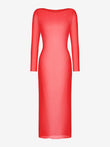 Popilush® Red Sheer Mesh Maxi Cover-Up Dress