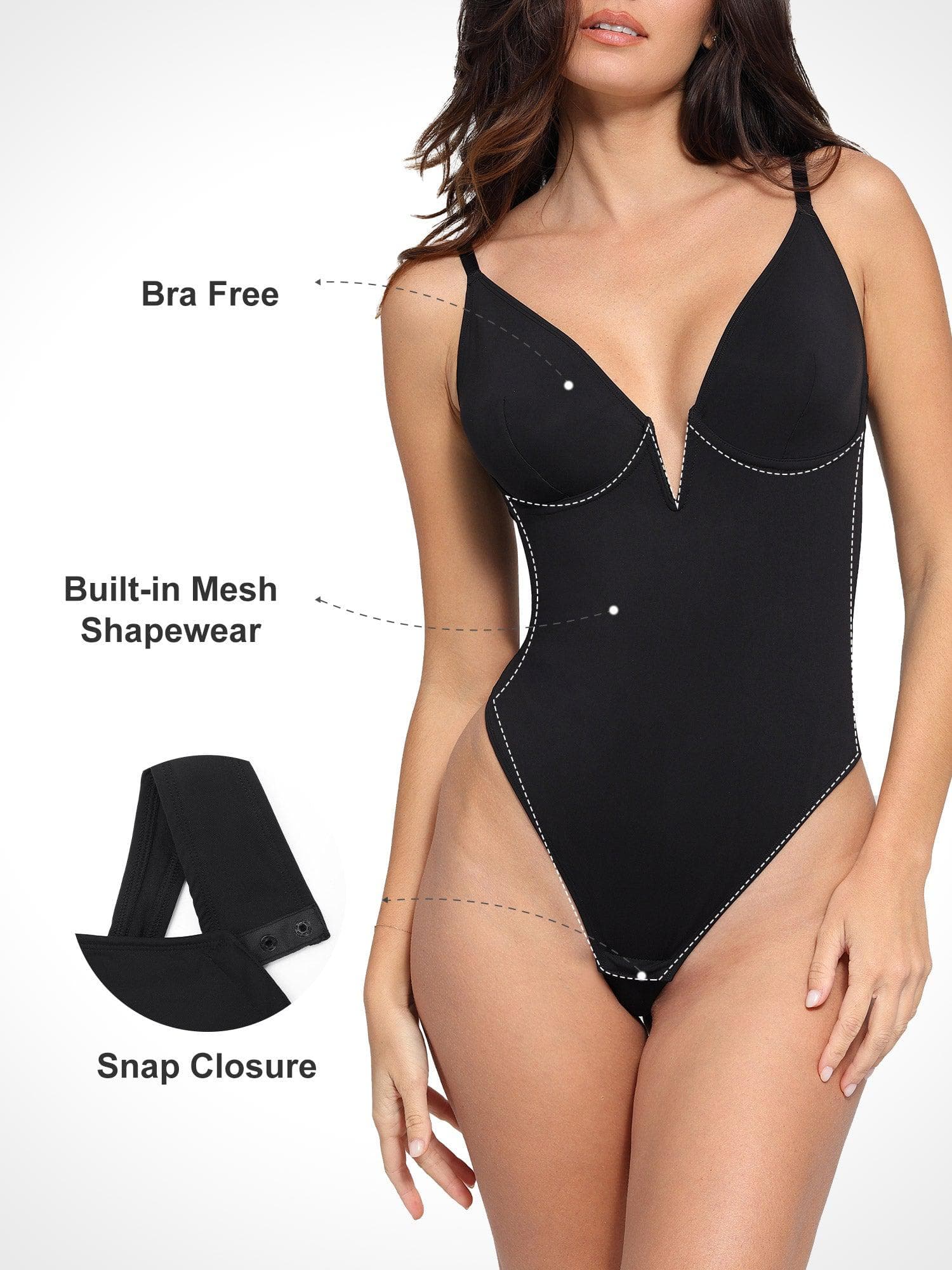 High Cut Vinyl Bodysuit with Geometric Back and Thong Bottom