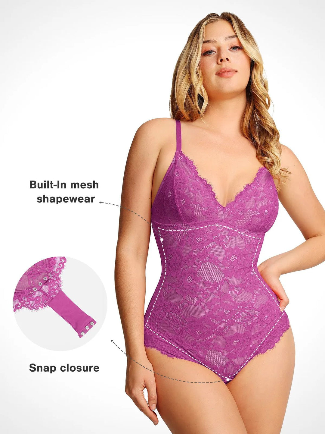 Shapewear Firm Control Smoothing Full Lace Thong Bodysuit Shapewear Firm Control Smoothing Full Lace Thong Bodysuit