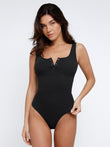 A Popilush® black seamless modal bodysuit, perfect for everyday shaping and comfort.