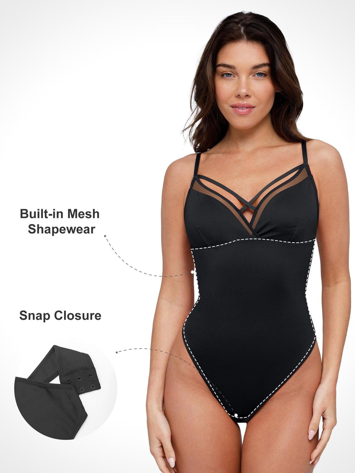 Popilush Shapewear Bodysuit Tank Tops Shapewear Tummy Control