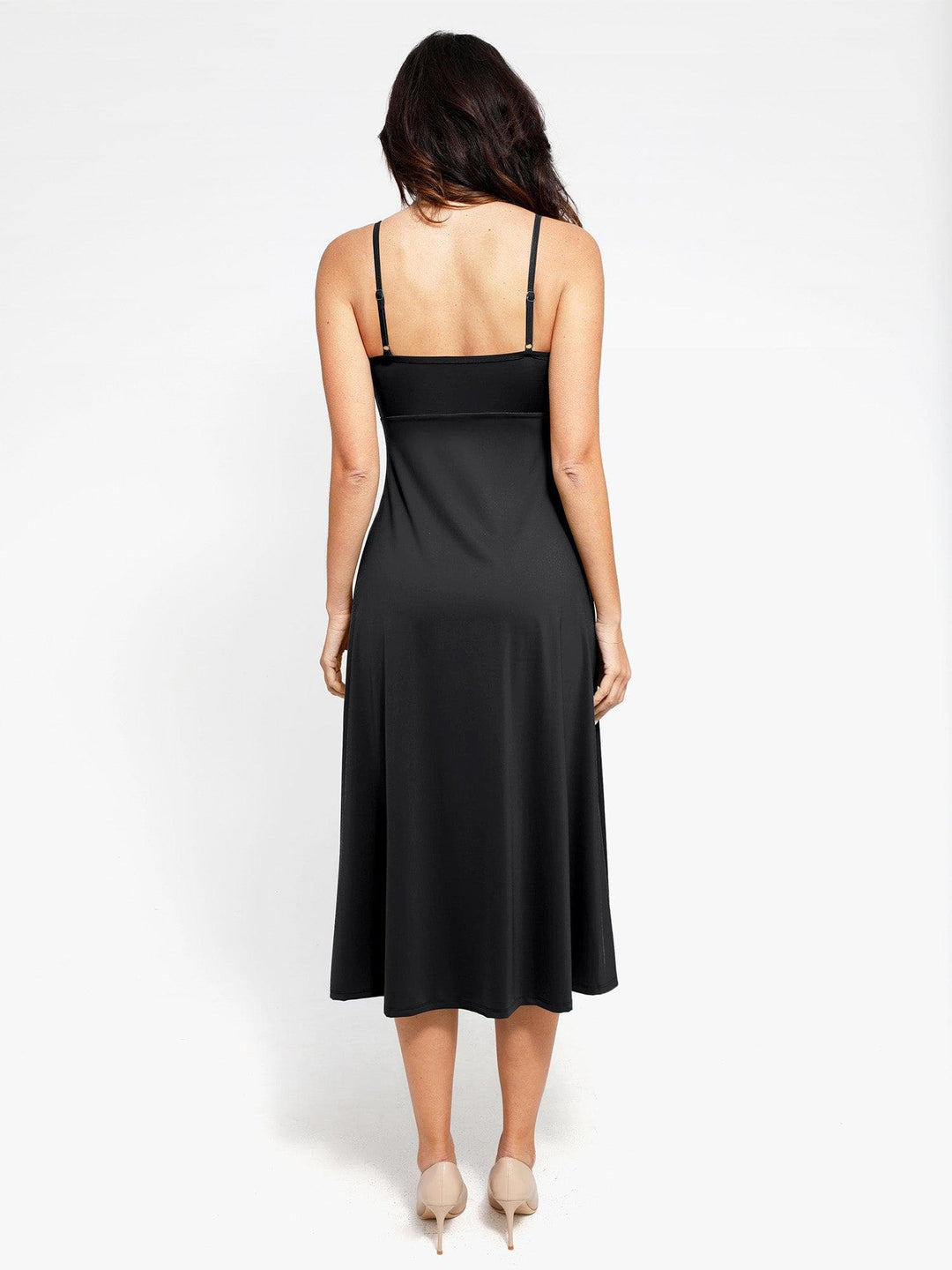 Shapewear Midi Dress | Built-In Sculpting A-Line Slip - Popilush Shapewear Midi Dress | Built-In Sculpting A-Line Slip - Popilush