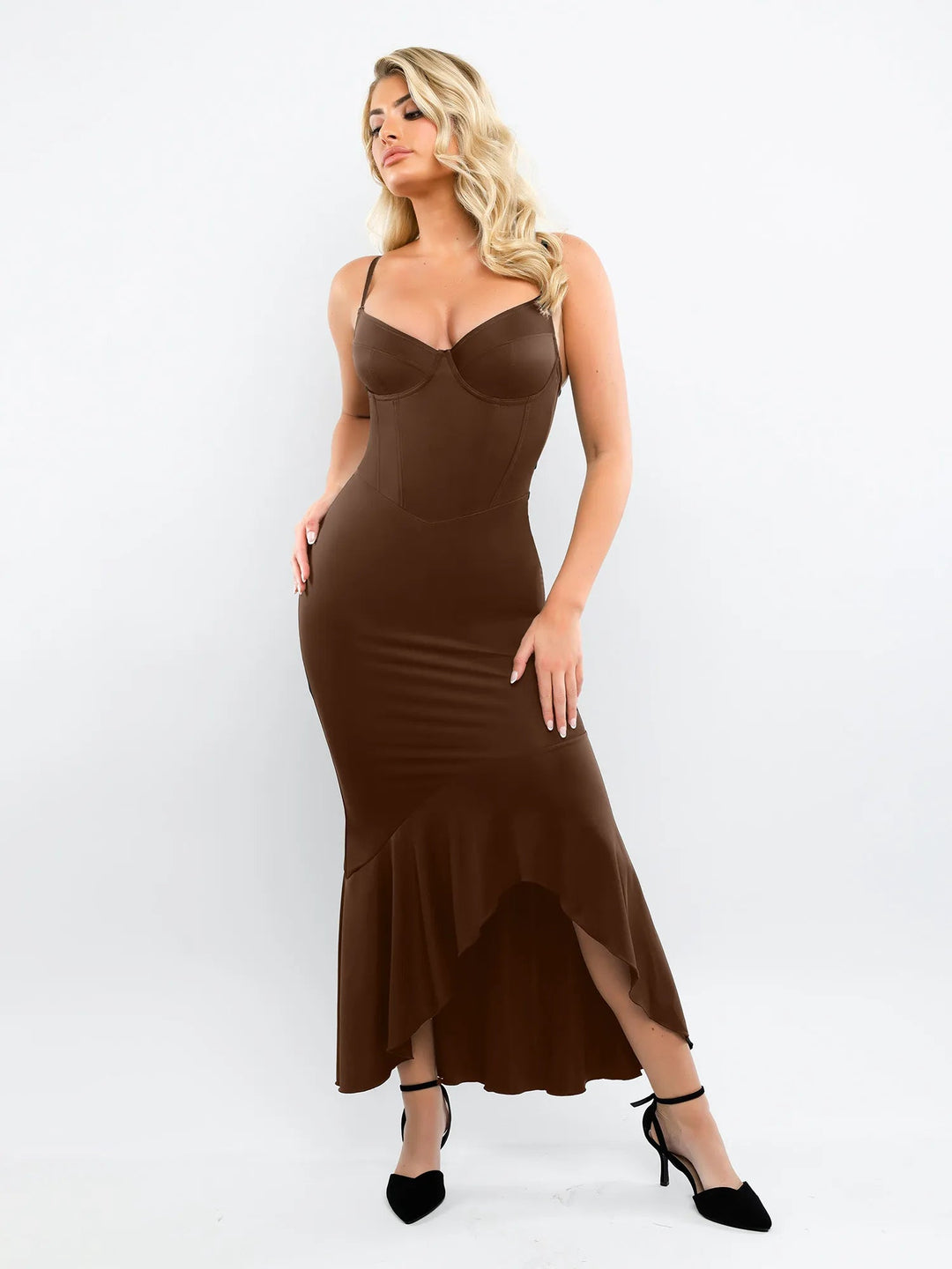 Corset Shapewear Mermaid Maxi Dress | Built-In Support - Popilush Corset Shapewear Mermaid Maxi Dress | Built-In Support - Popilush