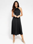 Elegant Popilush® A-line dress with built-in shapewear, midi length