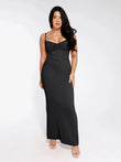 Popilush® Lace Inset Mermaid Maxi Slip Dress, shaping and elegant design