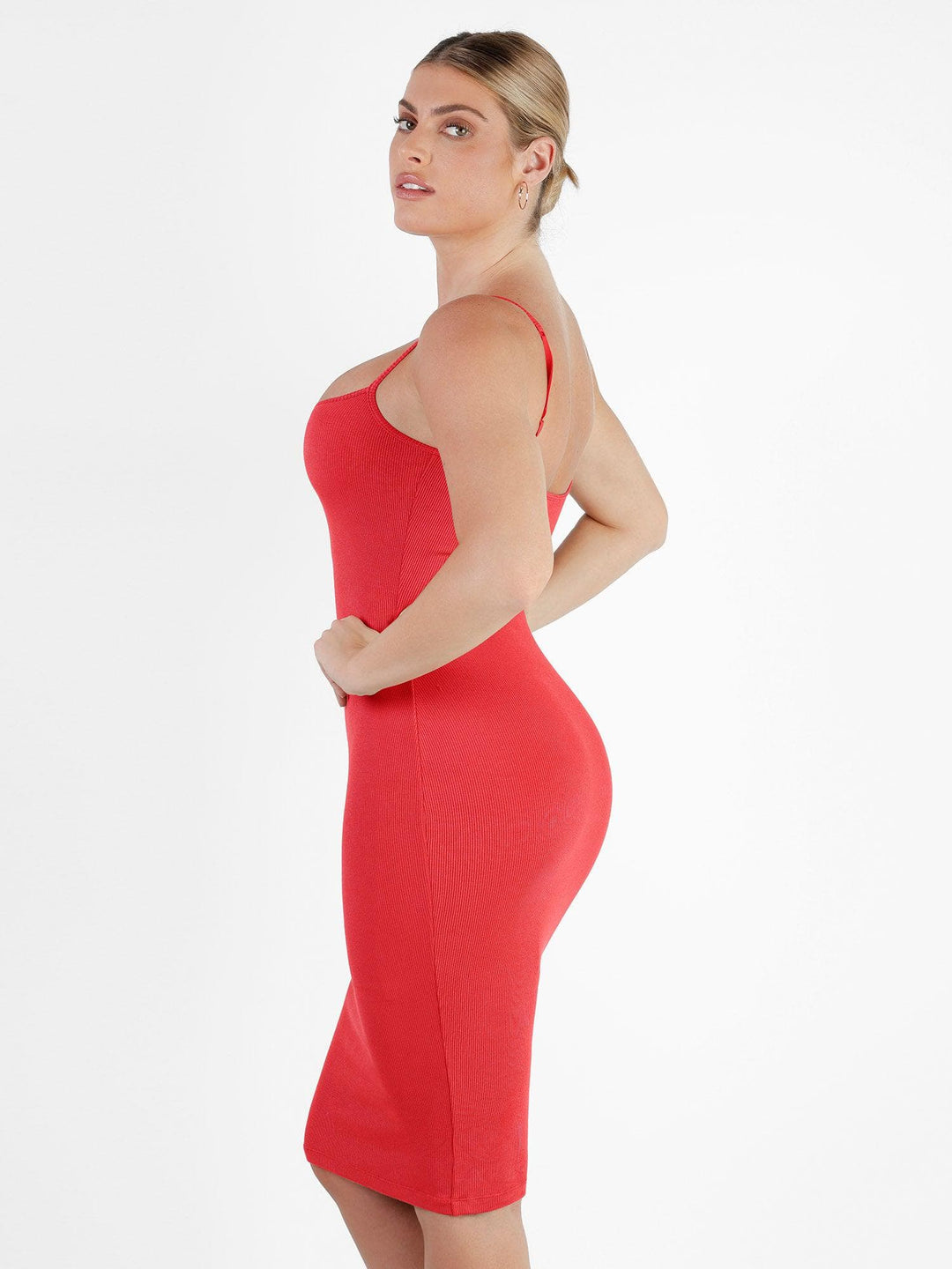 Modal Shapewear Midi Slip Dress | Built-In Bra & Waist - Popilush Modal Shapewear Midi Slip Dress | Built-In Bra & Waist - Popilush