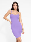 Lilac Popilush® mini dress with built-in shapewear, enhancing curves
