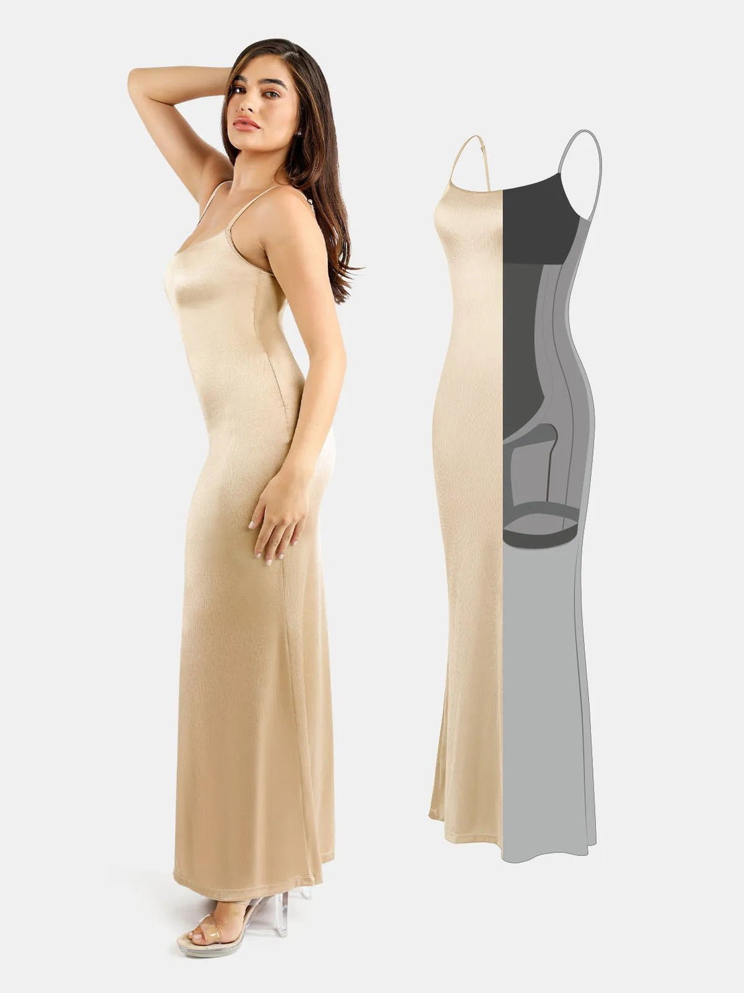 Shapewear Shine Slimming Tummy Control Maxi Slip Dress – Popilush®