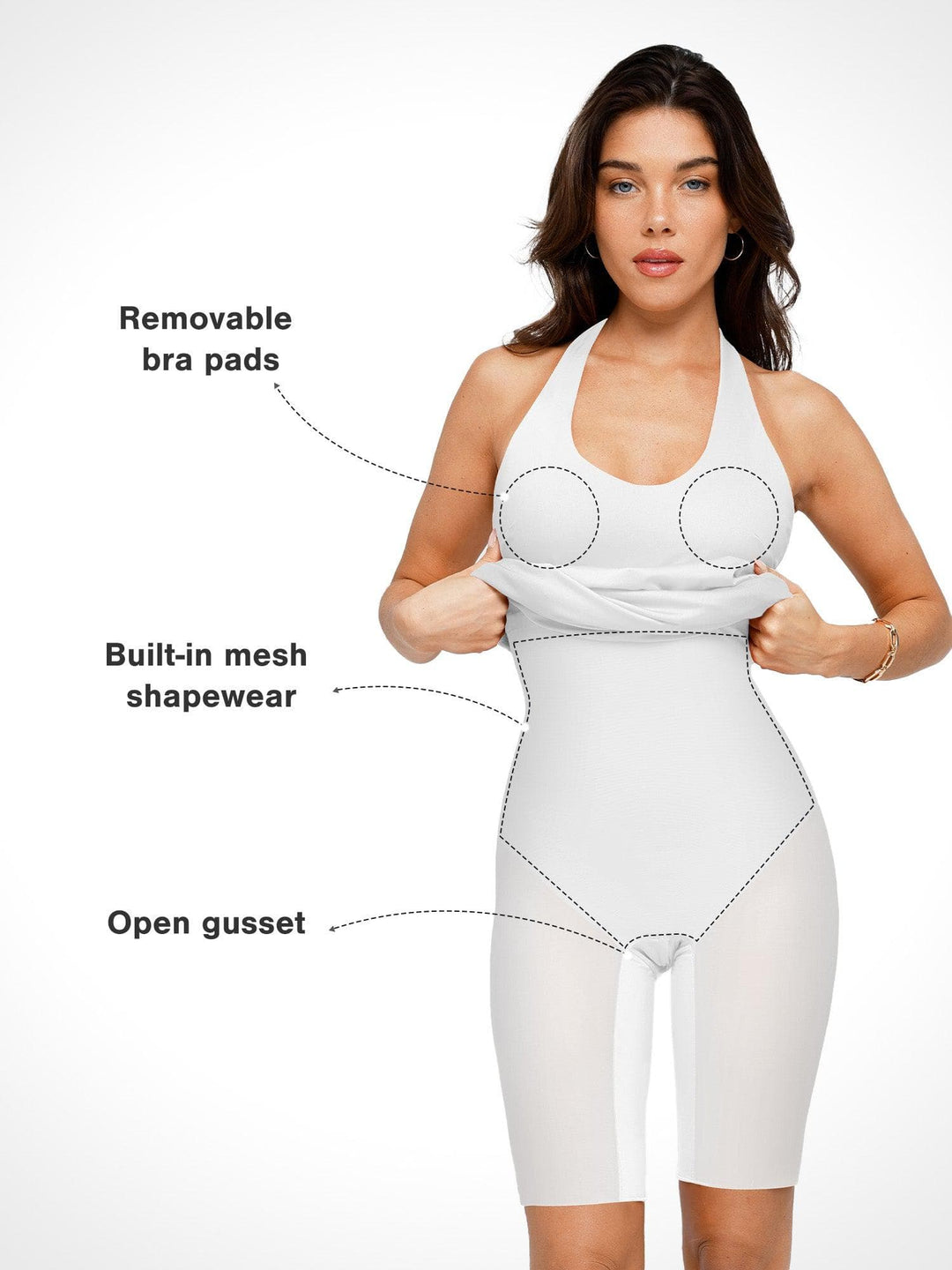 Backless Halter Shapewear Midi Dress | Sculpting & Seamless - Popilush Backless Halter Shapewear Midi Dress | Sculpting & Seamless - Popilush