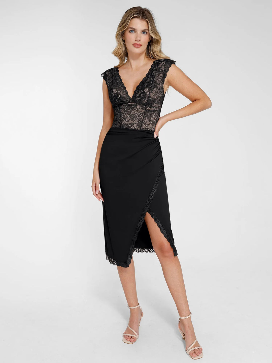 Shapewear Sculpting Lace Bodysuit or Midi Skirt or Shrug – Popilush