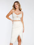 Popilush® Shapewear lace corset bra and skirt set, enhanced curves