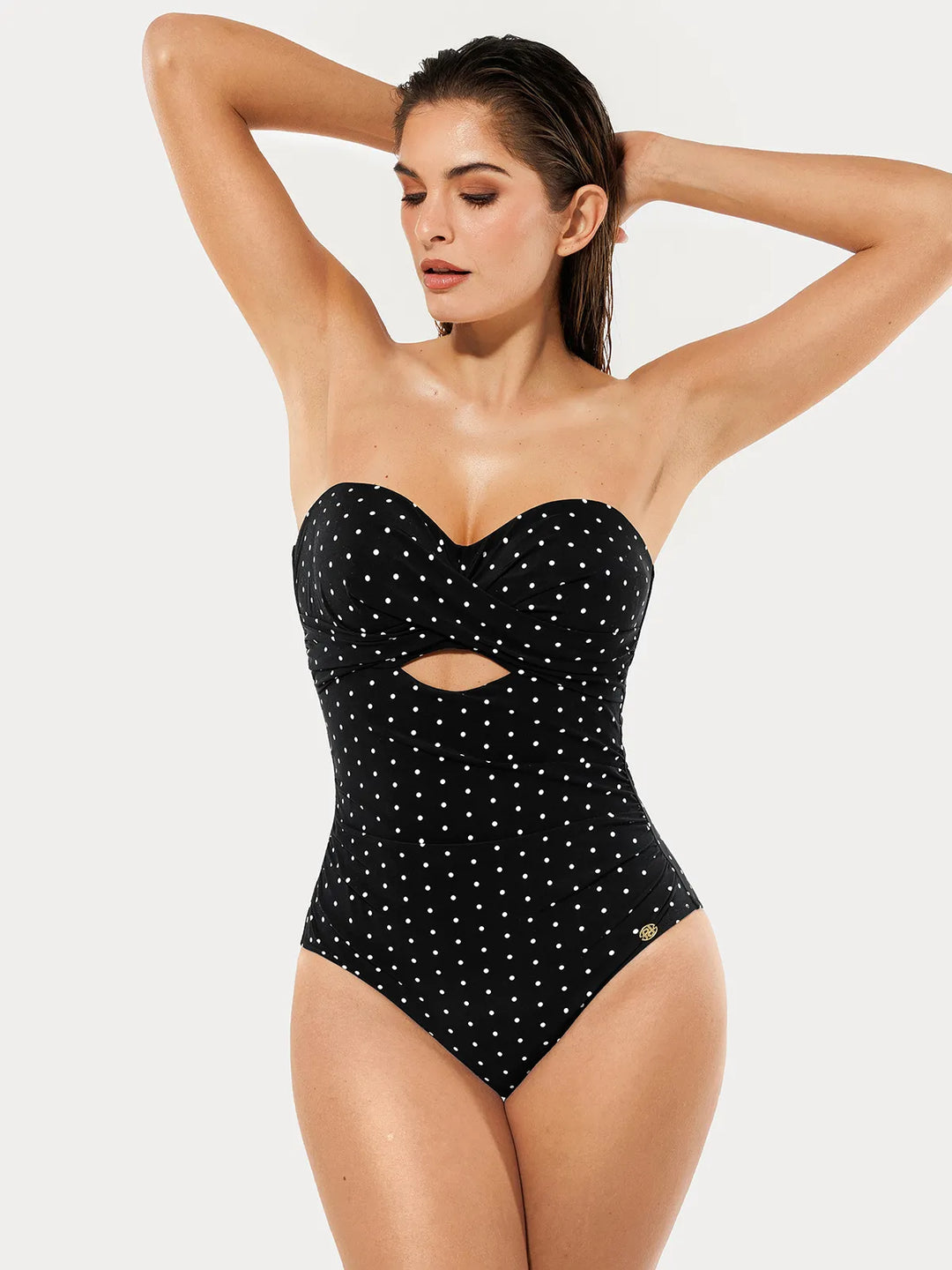 Popilush® Twist & Shirred Sculpting One-Piece with Removable Straps