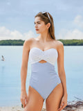 Popilush® Twist & Shirred Sculpting One-Piece with Removable Straps