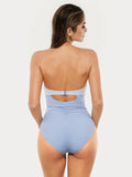 Popilush® Twist & Shirred Sculpting One-Piece with Removable Straps