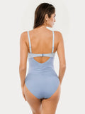 Popilush® Twist & Shirred Sculpting One-Piece with Removable Straps