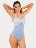 Popilush® Twist & Shirred Sculpting One-Piece with Removable Straps