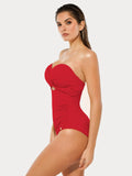 Popilush® Twist & Shirred Sculpting One-Piece with Removable Straps