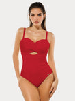 Popilush® Twist & Shirred Sculpting One-Piece with Removable Straps