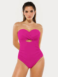Popilush® Twist & Shirred Sculpting One-Piece with Removable Straps