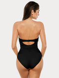 Popilush® Twist & Shirred Sculpting One-Piece with Removable Straps