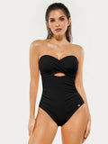 Popilush® Twist & Shirred Sculpting One-Piece with Removable Straps
