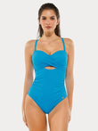 Popilush® Twist & Shirred Sculpting One-Piece with Removable Straps
