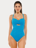 Popilush® Twist & Shirred Sculpting One-Piece with Removable Straps