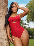 Popilush® Twist & Shirred Sculpting One-Piece with Removable Straps