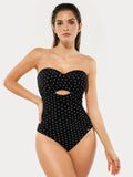 Popilush® Polka Dot / XS Twist & Shirred Sculpting One-Piece with Removable Straps
