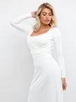 Popilush® Outerwear White / XS Two-Way Long Sleeve Ballet Wrap Cardigan
