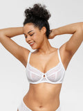 Popilush® Unlined Lace Underwire Minimizer Bra
