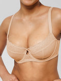 Popilush® Unlined Lace Underwire Minimizer Bra