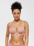 Popilush® Unlined Lace Underwire Minimizer Bra