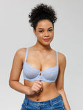 Popilush® Unlined Lace Underwire Minimizer Bra