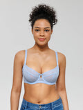 Popilush® Unlined Lace Underwire Minimizer Bra