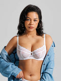 Popilush® Unlined Lace Underwire Minimizer Bra