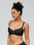 Popilush® Unlined Lace Underwire Minimizer Bra
