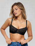 Popilush® Unlined Lace Underwire Minimizer Bra