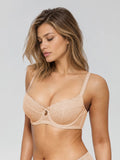 Popilush® Unlined Lace Underwire Minimizer Bra