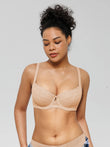 Popilush® Skin / 34C Unlined Lace Underwire Minimizer Bra